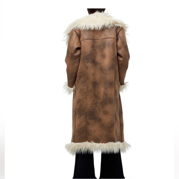 NWT Simon Miller - Jetz Coat in Natural Brown with Long Hair - Picture 4 of 8